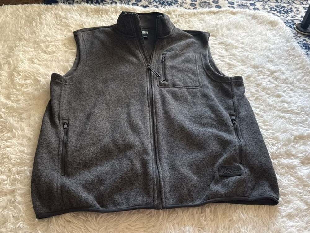 Roots‎ Men's Grey Sweater Fleece Full Zip Vest XL